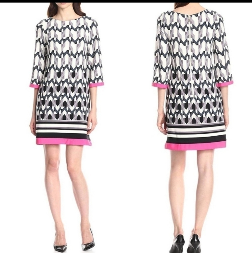 Eliza J Geometric Ombre Shift Dress